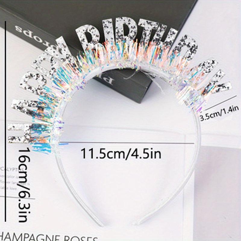 Colorful Happy Birthday Headband Rain Silk Party Supplies Gift
