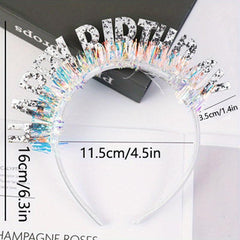Colorful Happy Birthday Headband Rain Silk Party Supplies Gift