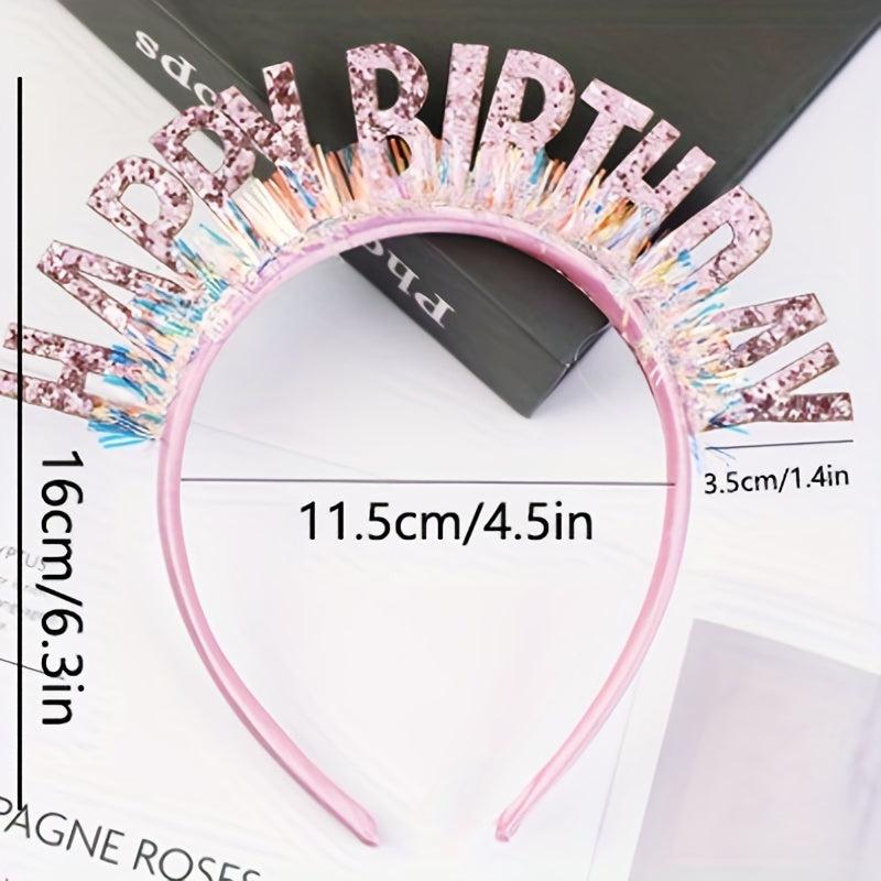 Colorful Happy Birthday Headband Rain Silk Party Supplies Gift