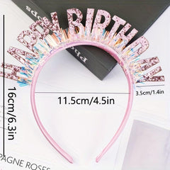 Colorful Happy Birthday Headband Rain Silk Party Supplies Gift