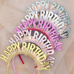 Colorful Happy Birthday Headband Rain Silk Party Supplies Gift