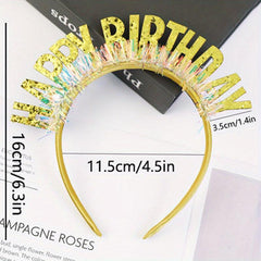 Colorful Happy Birthday Headband Rain Silk Party Supplies Gift