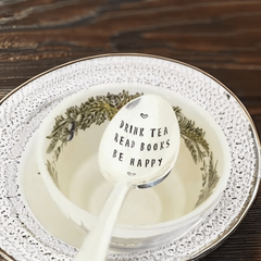 Happy Tea Time Set with Engraved Spoon - Ideal Gift for Loved Ones