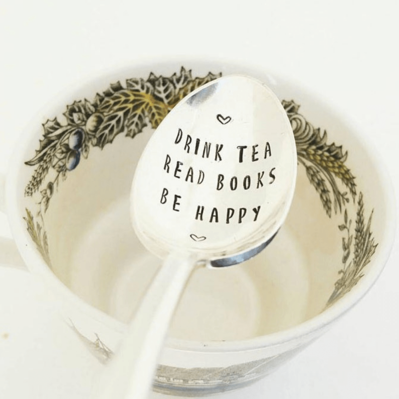 Happy Tea Time Set with Engraved Spoon - Ideal Gift for Loved Ones