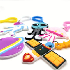 PVC Space Astronaut Keychain Alien Spaceship Cartoon Keyring Packs