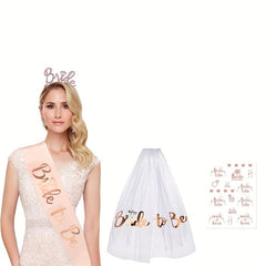 Bride To Be Headgear Set Wedding Party Supplies Birthday Gift Wedding Decoration