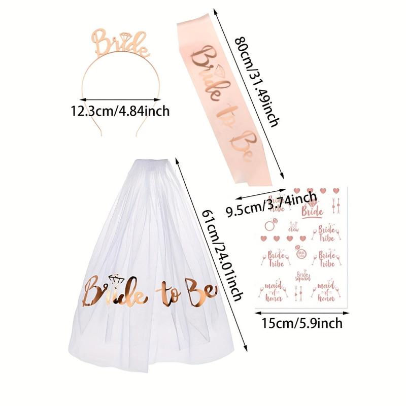 Bride To Be Headgear Set Wedding Party Supplies Birthday Gift Wedding Decoration