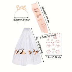 Bride To Be Headgear Set Wedding Party Supplies Birthday Gift Wedding Decoration