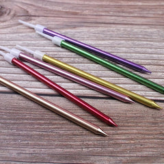 6Pcs Metallic Birthday Cake Candles 14cm Long Thin Cake Decorations