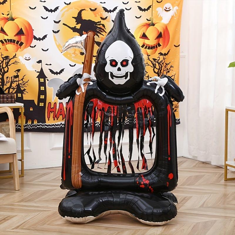 Halloween Party Scene Layout Base Skull Picture Frame Balloon