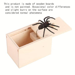 Wooden Spider Prank Box Halloween Gift