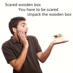 Wooden Spider Prank Box Halloween Gift