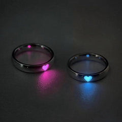 Adjustable Love Luminous Couple Ring Heart Shaped Ring