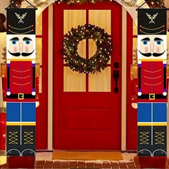 Nutcracker Christmas Decorations Outdoor Xmas Decor Life Size Soldier Model