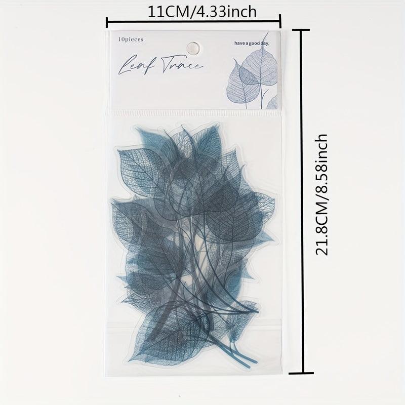 10 Sheets Plant Leaf Veins Hand Account Decoration Stickers