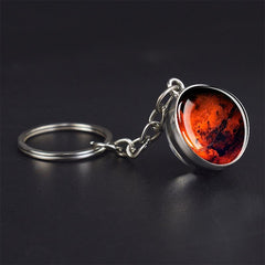 Solar System Planets Keychain Double Sided Glass Ball Astronomy Gift