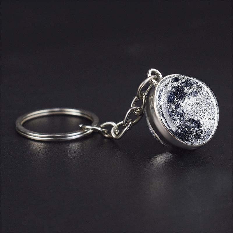 Solar System Planets Keychain Double Sided Glass Ball Astronomy Gift