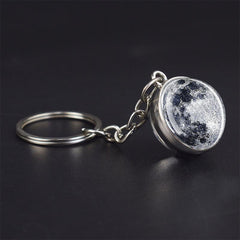 Solar System Planets Keychain Double Sided Glass Ball Astronomy Gift