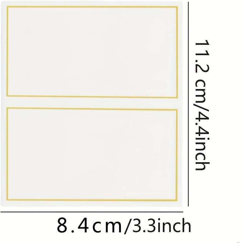 50 Small Place Cards with Golden Foil Border for Table Arrangement