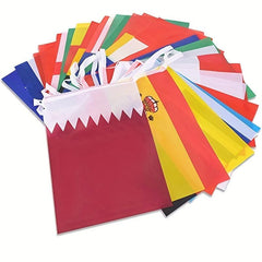32 National Flags World Theme Party Decor Double sided Fabric Flags