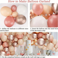 112pcs Blush Pink Balloons Garland Kit for Party Decor