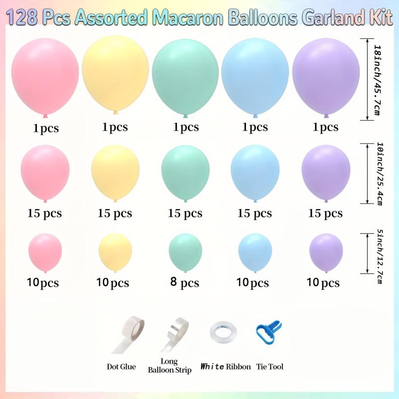 Pastel Macaron Rainbow Balloon Arch Kit for Wedding and Party Decor