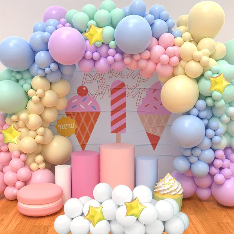 Pastel Macaron Rainbow Balloon Arch Kit for Wedding and Party Decor