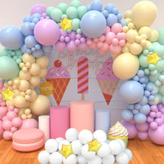 Pastel Macaron Rainbow Balloon Arch Kit for Wedding and Party Decor
