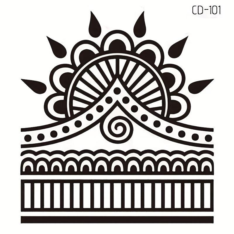 Vintage Exotic Flower Tattoo Sticker - Fashionable Design