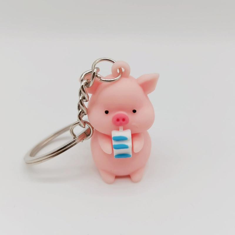 Pig Zipper Charm Key Chain Piglet Keychain Pig Bag Charm Christmas Birthday Gift