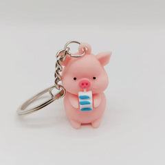 Pig Zipper Charm Key Chain Piglet Keychain Pig Bag Charm Christmas Birthday Gift