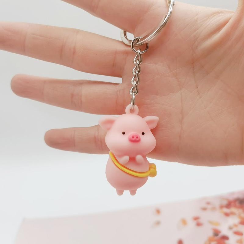 Pig Zipper Charm Key Chain Piglet Keychain Pig Bag Charm Christmas Birthday Gift