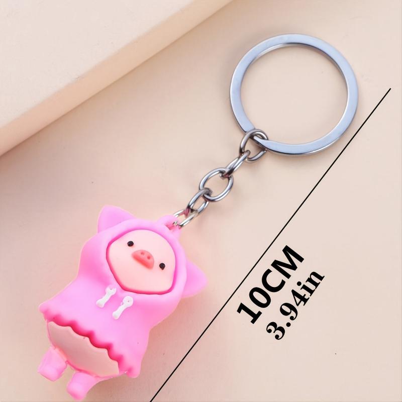 Pig Zipper Charm Key Chain Piglet Keychain Pig Bag Charm Christmas Birthday Gift