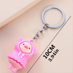 Pig Zipper Charm Key Chain Piglet Keychain Pig Bag Charm Christmas Birthday Gift