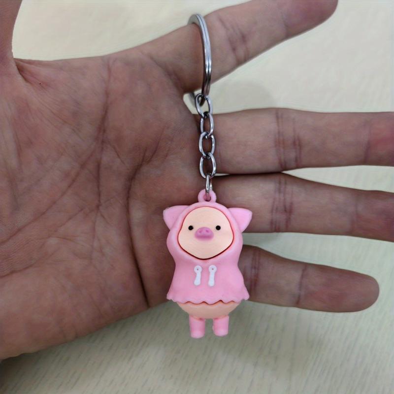 Pig Zipper Charm Key Chain Piglet Keychain Pig Bag Charm Christmas Birthday Gift