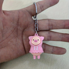 Pig Zipper Charm Key Chain Piglet Keychain Pig Bag Charm Christmas Birthday Gift