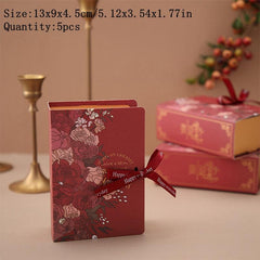 5pcs Book Shape Candy Boxes Paper Bags Wedding Birthday Party Decor