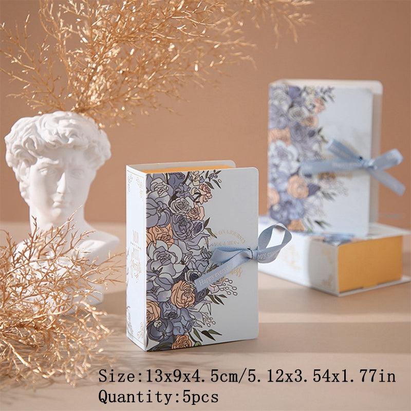 5pcs Book Shape Candy Boxes Paper Bags Wedding Birthday Party Decor