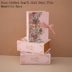 5pcs Book Shape Candy Boxes Paper Bags Wedding Birthday Party Decor