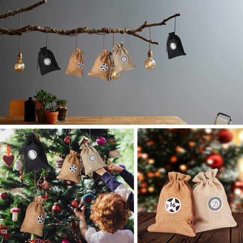Christmas Advent Calendar 24 Days Countdown Bags Set