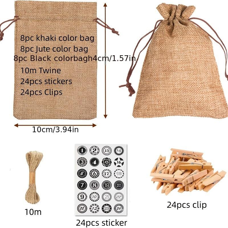 Christmas Advent Calendar 24 Days Countdown Bags Set