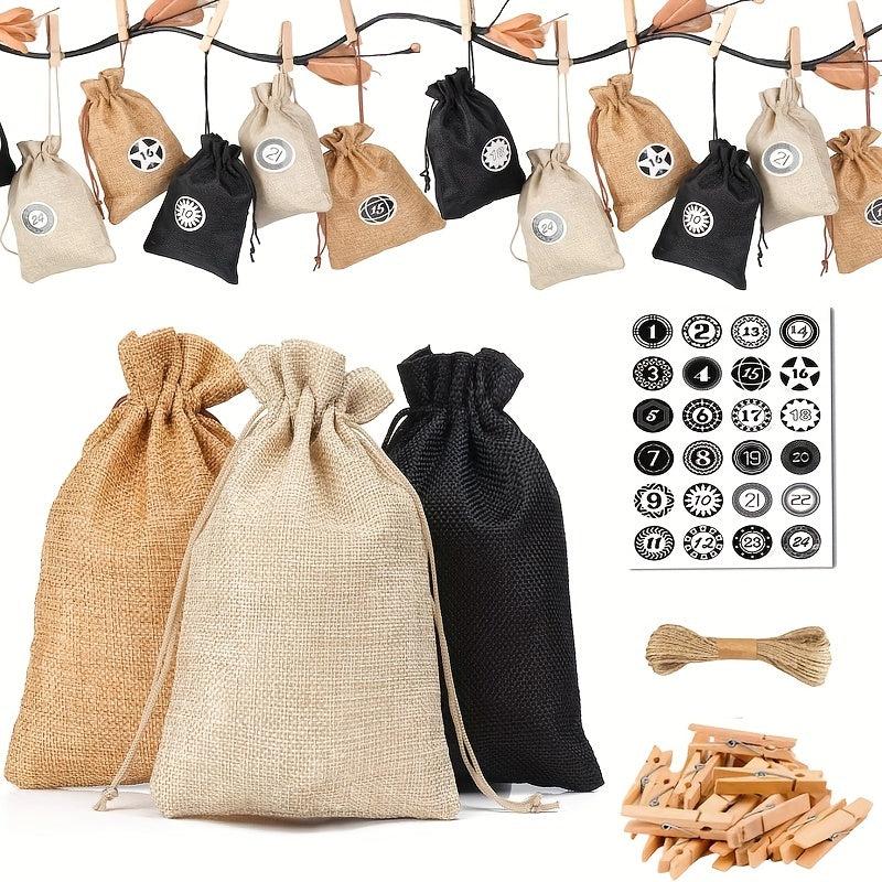 Christmas Advent Calendar 24 Days Countdown Bags Set