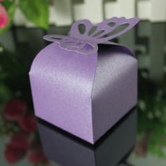 50pcs Personalized Butterfly Wedding Candy Box - Square Folding Box