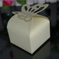 50pcs Personalized Butterfly Wedding Candy Box - Square Folding Box