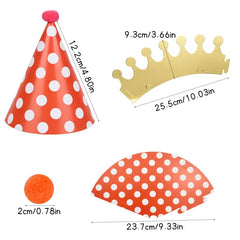 11pcs Cone Party Hats Pom Poms Paper Party Hats Cake Birthday Party Decor