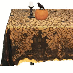 Halloween Tablecloth Gothic Lace Spider Web Table Cover