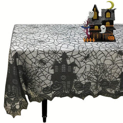 Halloween Tablecloth Gothic Lace Spider Web Table Cover