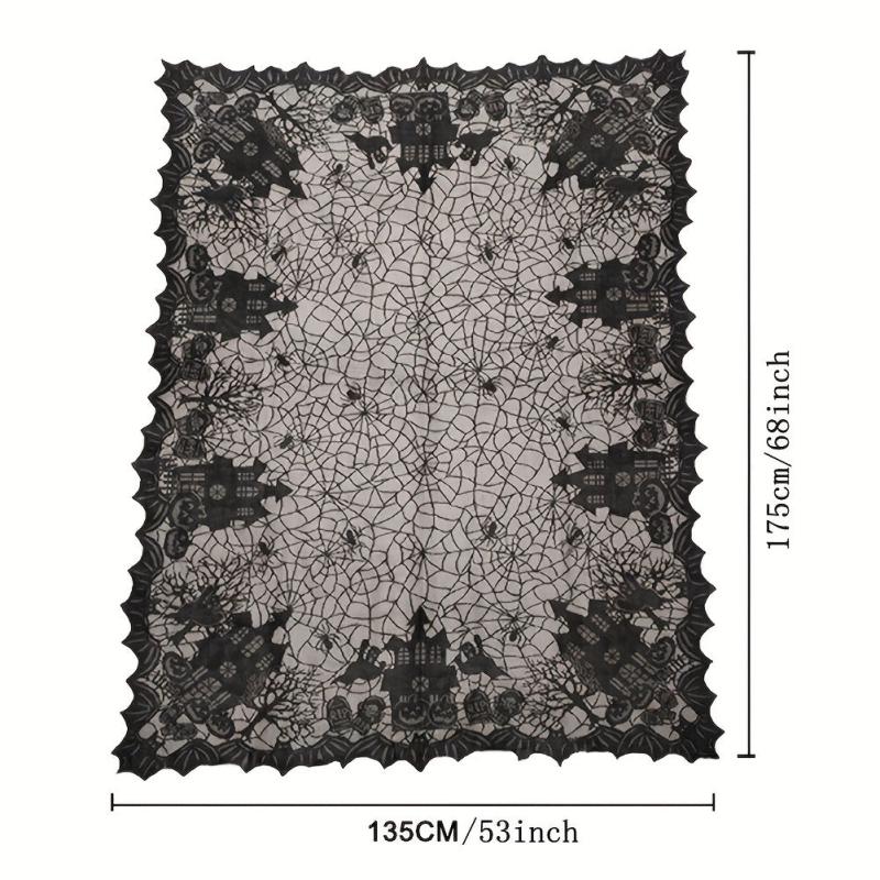 Halloween Tablecloth Gothic Lace Spider Web Table Cover