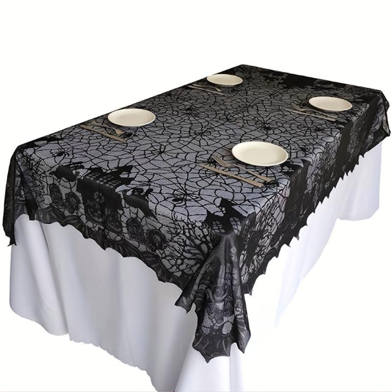 Halloween Tablecloth Gothic Lace Spider Web Table Cover