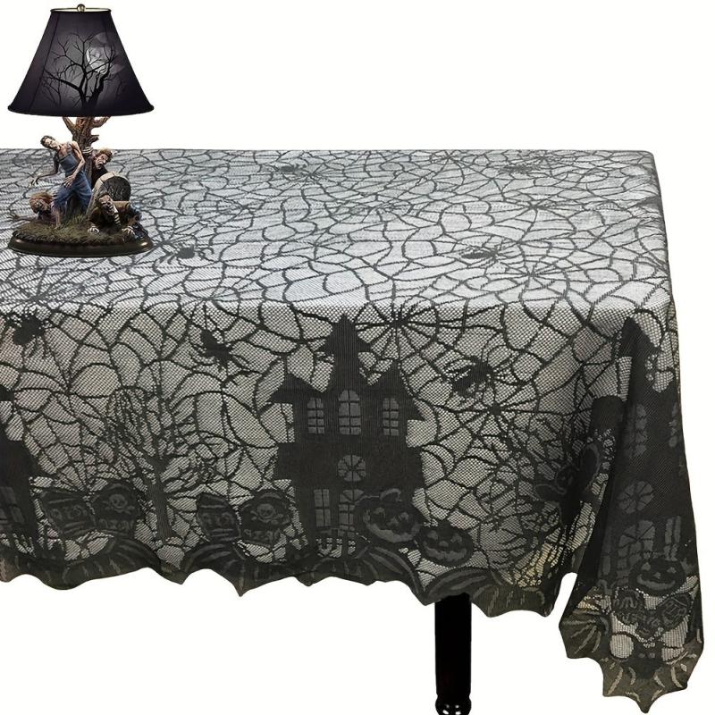 Halloween Tablecloth Gothic Lace Spider Web Table Cover
